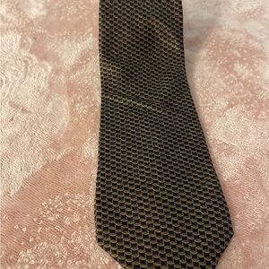 DKNY Black and Gold Patterned Tie